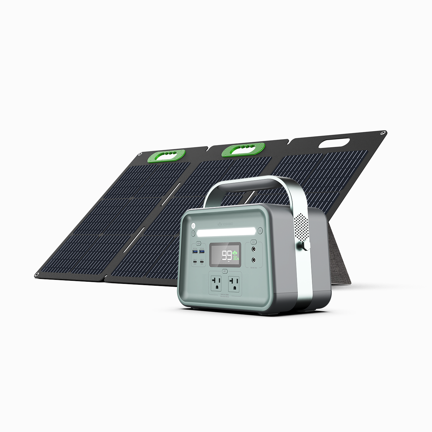 Yoshino B330 Portable Power Station + SP100 Solar Panel Kit - 241Wh, 330W