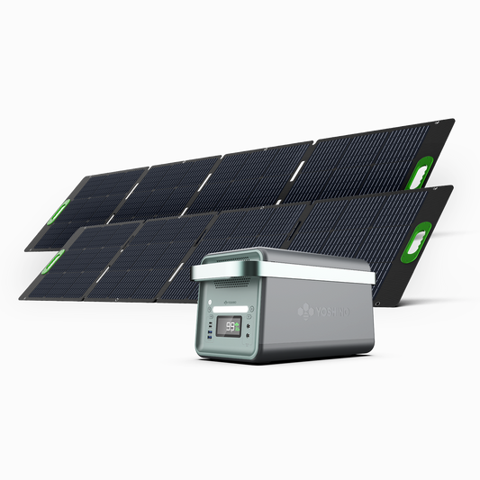 Yoshino B2000 Portable Power Station + 2*SP200 Solar Panel Kit - 1326Wh @ 2000W Output